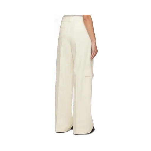 Wide-Leg Twill Trousers