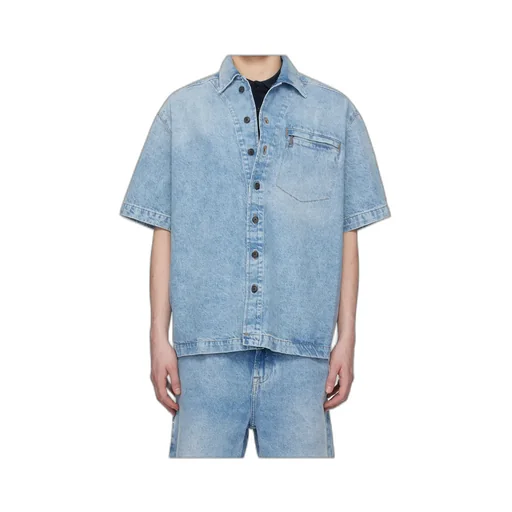 Short-Sleeve Button-Fastening Shirt