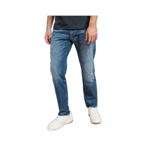 Distressed Straight-Leg Jeans