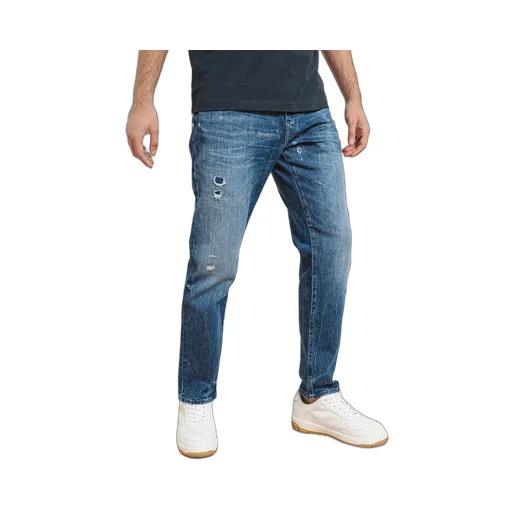 Distressed Straight-Leg Jeans