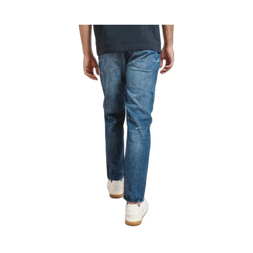 Distressed Straight-Leg Jeans