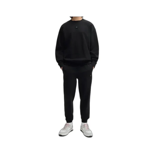 Logo-Patch Stretch-Cotton Hoodie