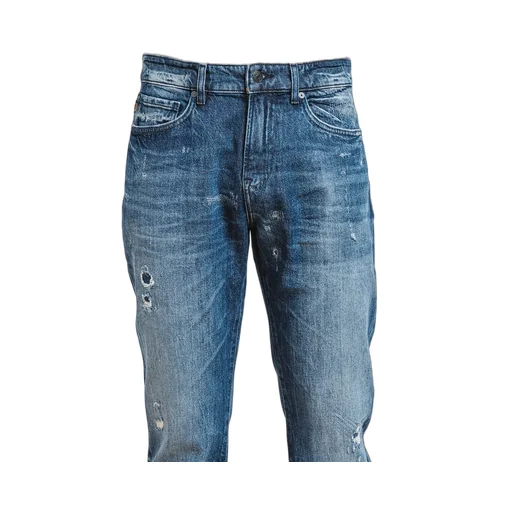 Distressed Straight-Leg Jeans