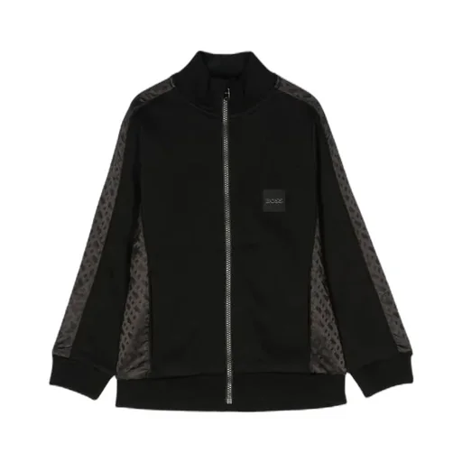 Letters Spliced Zippered Sweatshirt