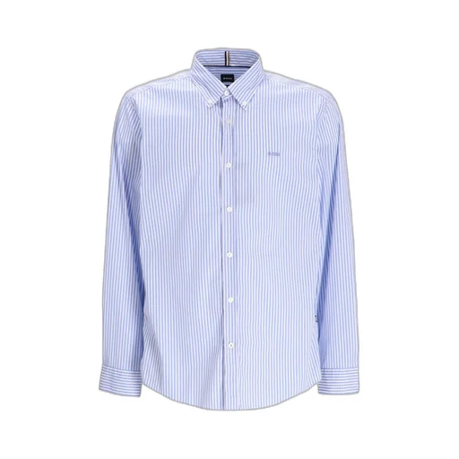 Pinstriped Curved Hem Shirt
