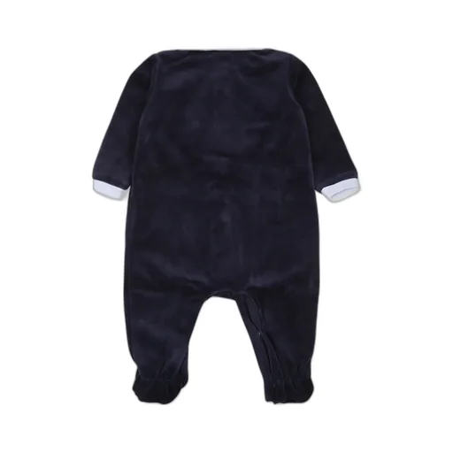 Logo Embroidered Striped Babygrow
