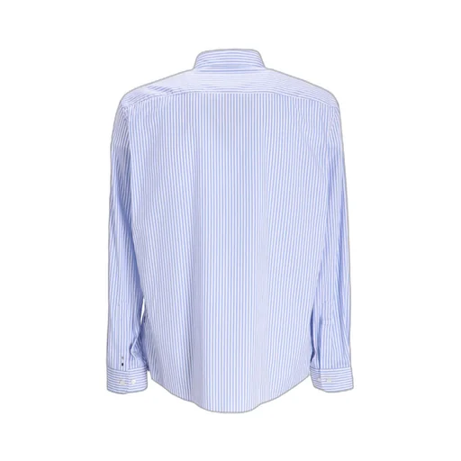 Pinstriped Curved Hem Shirt