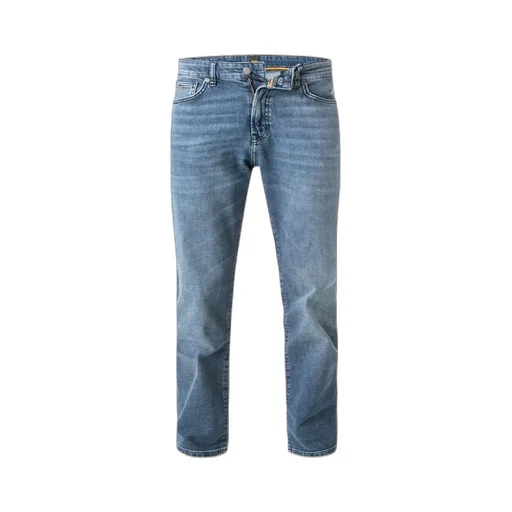 Tapered-Leg Mid-Waist Jeans