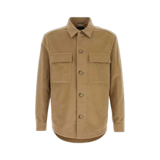 Buttoned Flannel Shirt Jacket