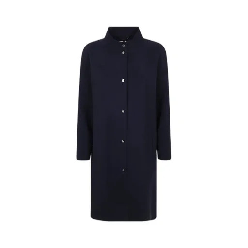 Band-Collar Buttoned Coat