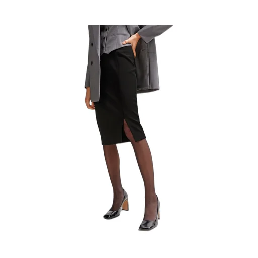 Side-Slit Pencil Midi Skirt
