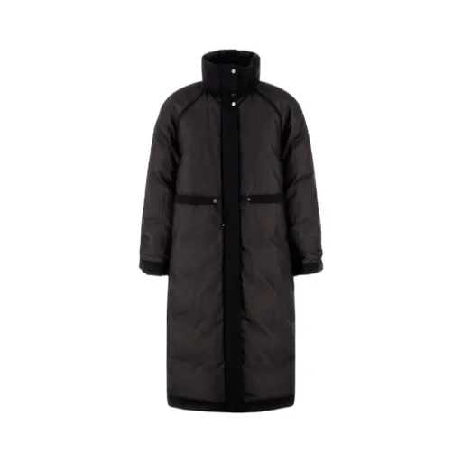 High-Neck Quilted Coat