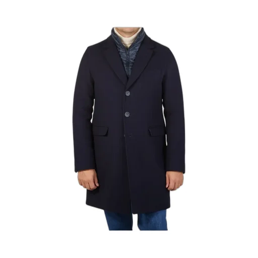 Buttoned High Neck Long-Sleeved Coat