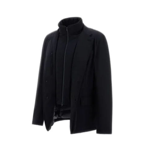 High-Neck Button-Up Jacket
