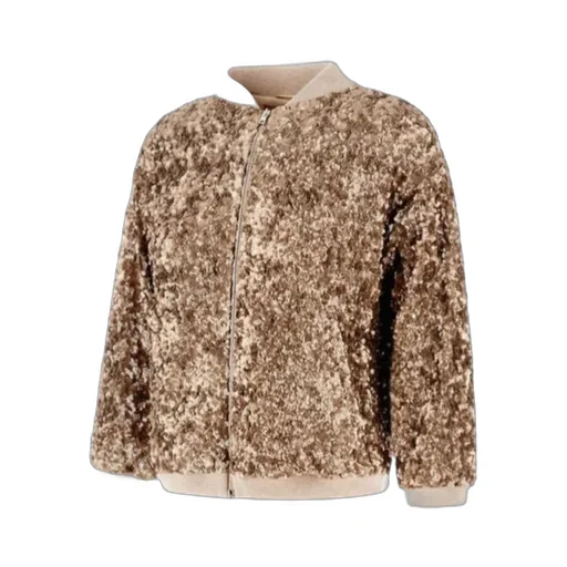 Sequined Zip-Up Bomber Jacket