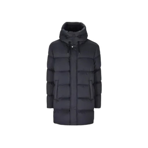 Zip-Up Hooded Drawstring Puffer Coat