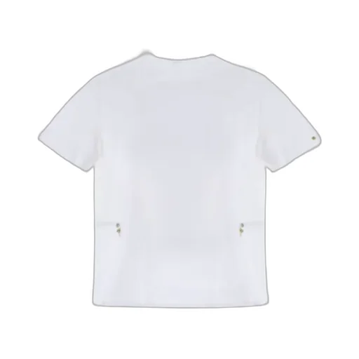 Contrast-Panel Drawstring Waist T-Shirt