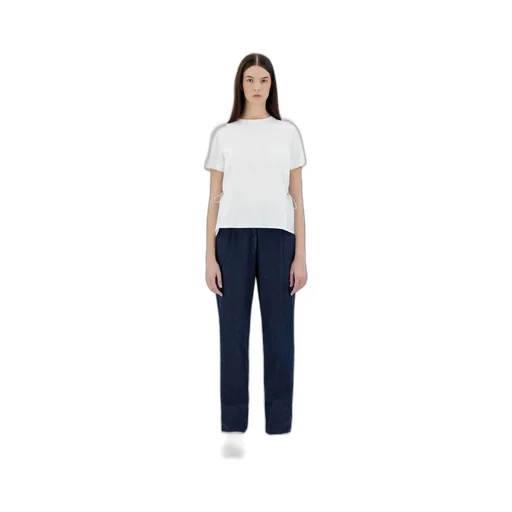 Contrast-Panel Drawstring Waist T-Shirt