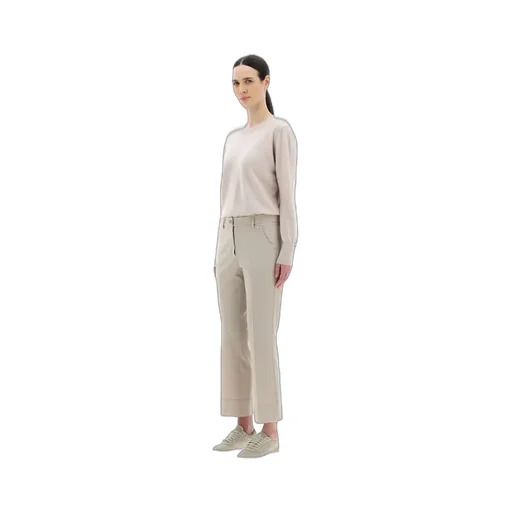 Button-Fastening Flared Trousers