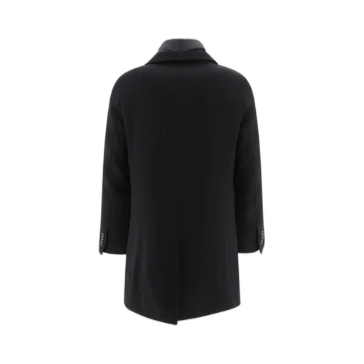 Buttoned High Neck Long-Sleeved Coat