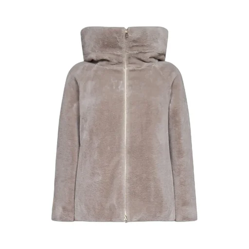 High-Neck Faux Fur Jacket