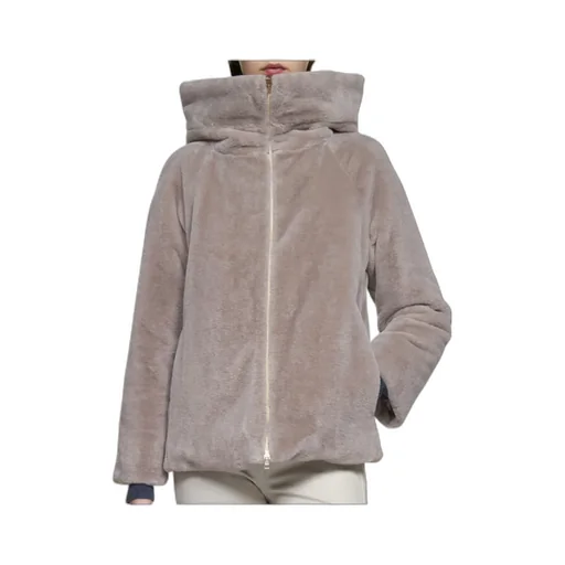 High-Neck Faux Fur Jacket