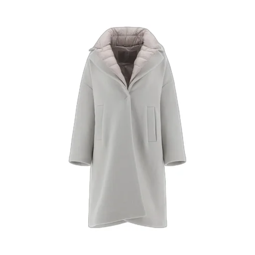 Layered Long-Sleeved Quilted Coat