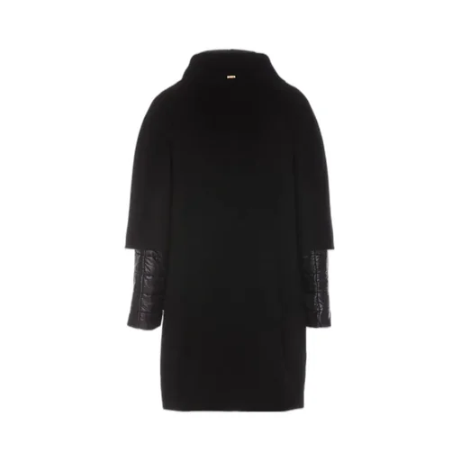 Layered-Sleeved Zip-Up Down Coat