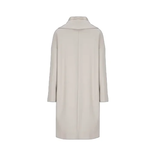 Padded-Collar Single-Breasted Long Sleeved Coat