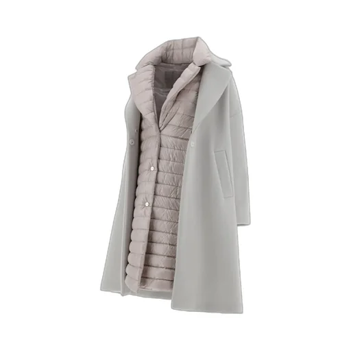 Layered Long-Sleeved Quilted Coat