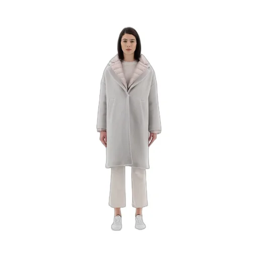 Layered Long-Sleeved Quilted Coat
