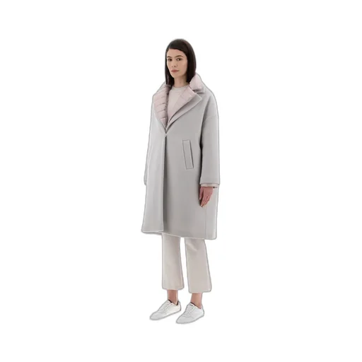 Layered Long-Sleeved Quilted Coat
