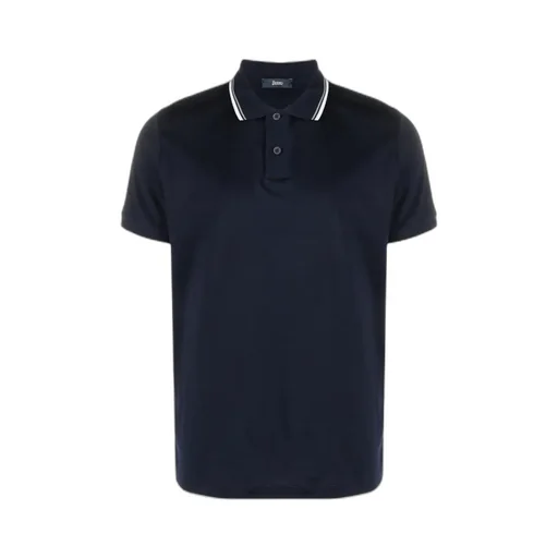 Short-Sleeved Contrast Trim Polo Shirt