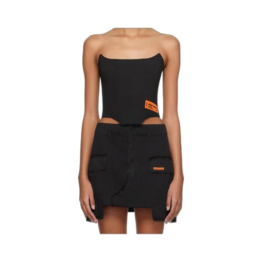 Logo Patch Cropped Corset Top