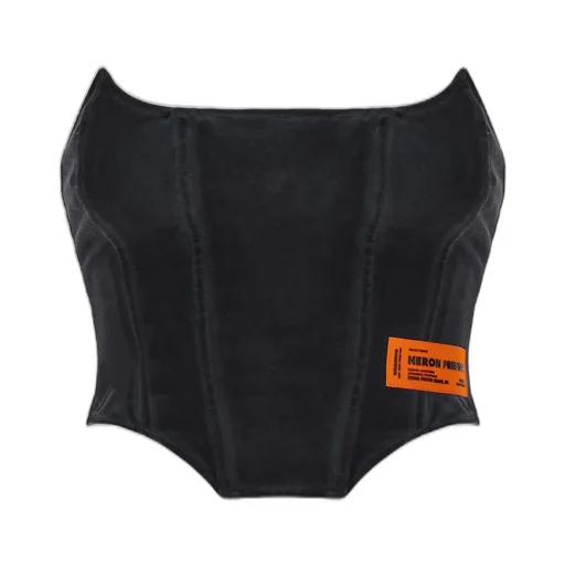 Logo-Patch Strapless Corset Top