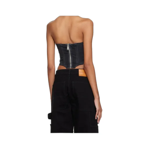 Logo-Patch Strapless Corset Top
