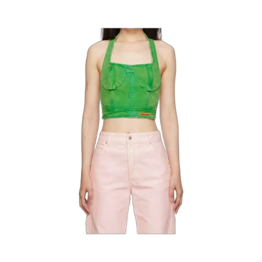 Distressed Cotton Corset Top