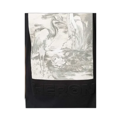 Crew Neck Heron Print T-Shirt