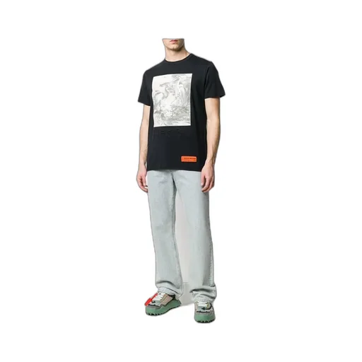Crew Neck Heron Print T-Shirt