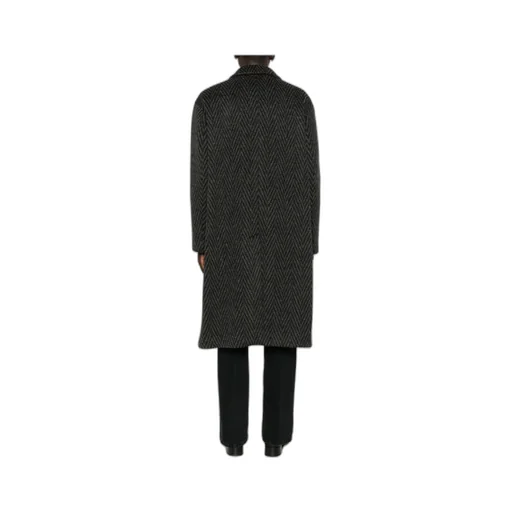 Double-Breasted Herringbone Coat