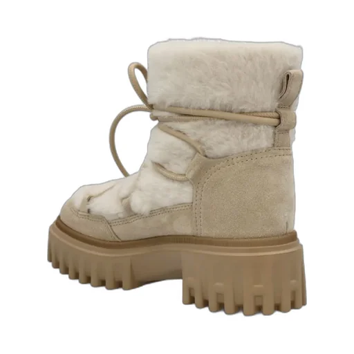 Lace-Up Shearling-Trim Boots