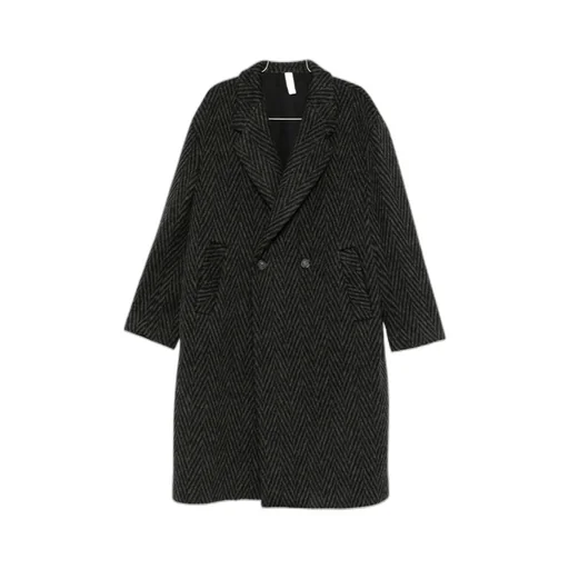 Double-Breasted Herringbone Coat