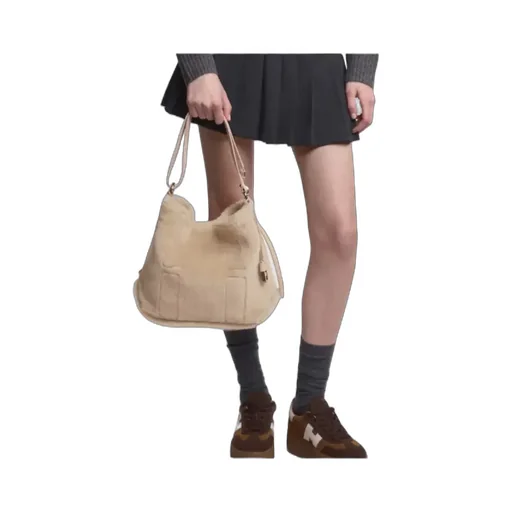 Magnetic-Closure Leather Tote Bag