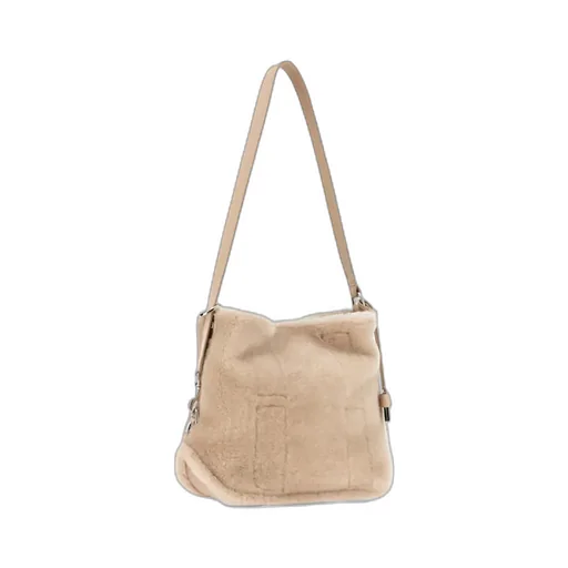 Magnetic-Closure Leather Tote Bag