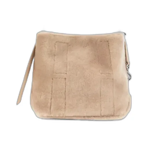 Magnetic-Closure Leather Tote Bag