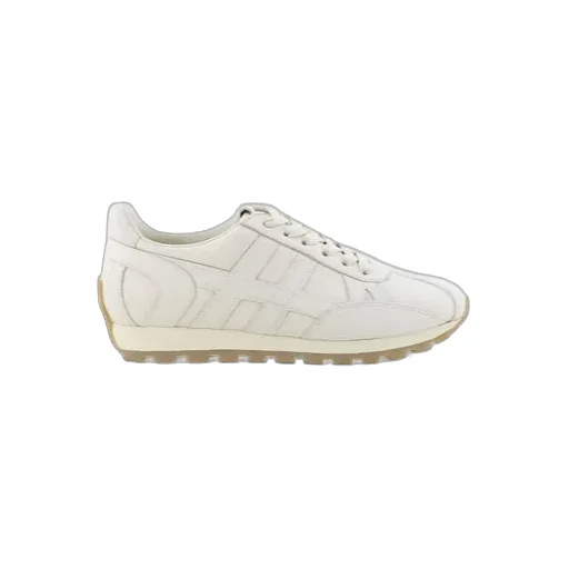 Embossed-Logo Leather Sneakers