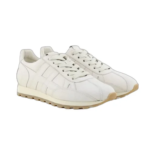 Embossed-Logo Leather Sneakers