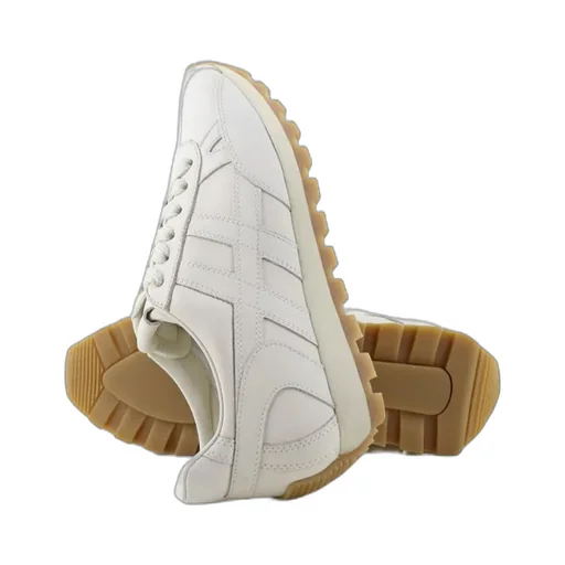 Embossed-Logo Leather Sneakers
