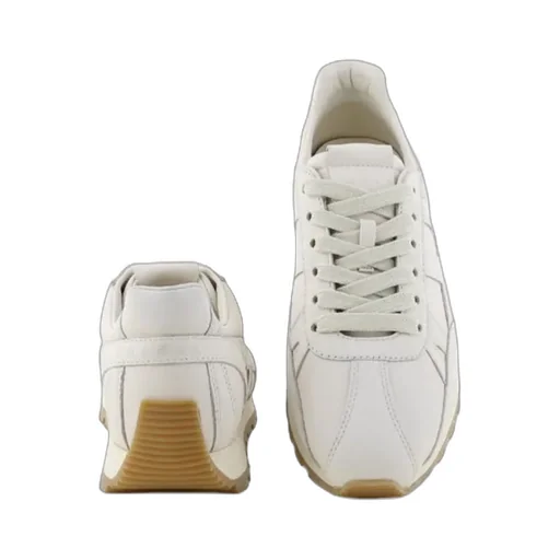 Embossed-Logo Leather Sneakers