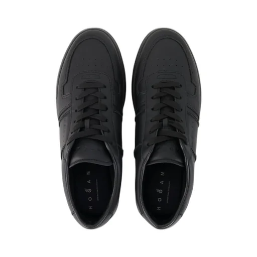 H668 Leather Lace-Up Trainers
